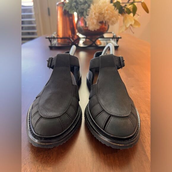 Vintage Timberland Gray Leather Fisherman Sandals 7.5 Y2K Minimalist Utility - Picture 4 of 14